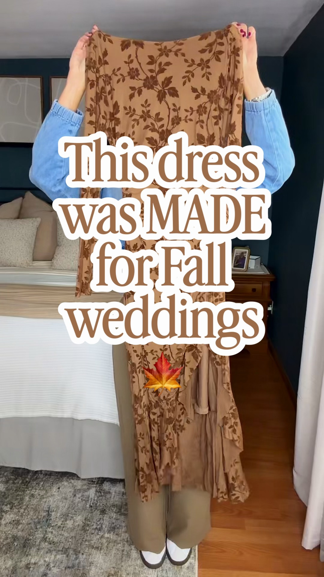 The dress made for your next Fall wedding. 
Dress TTS, wearing small

#LTKSeasonal #LTKOver40 #LTKWedding