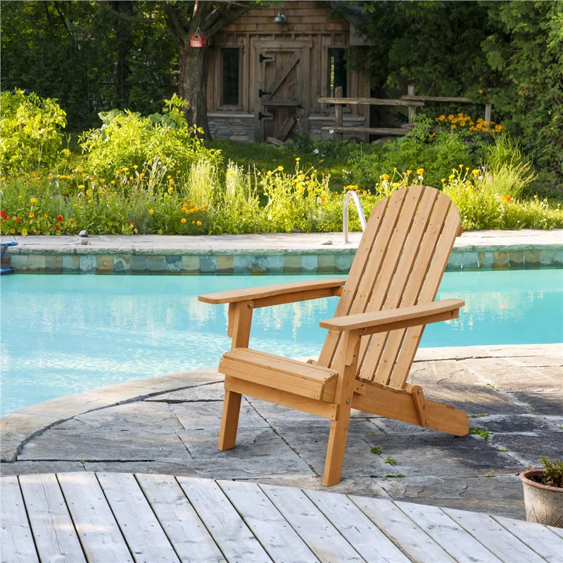 Bennir Solid Wood Folding Adirondack Chair (Set of 2) | Wayfair North America