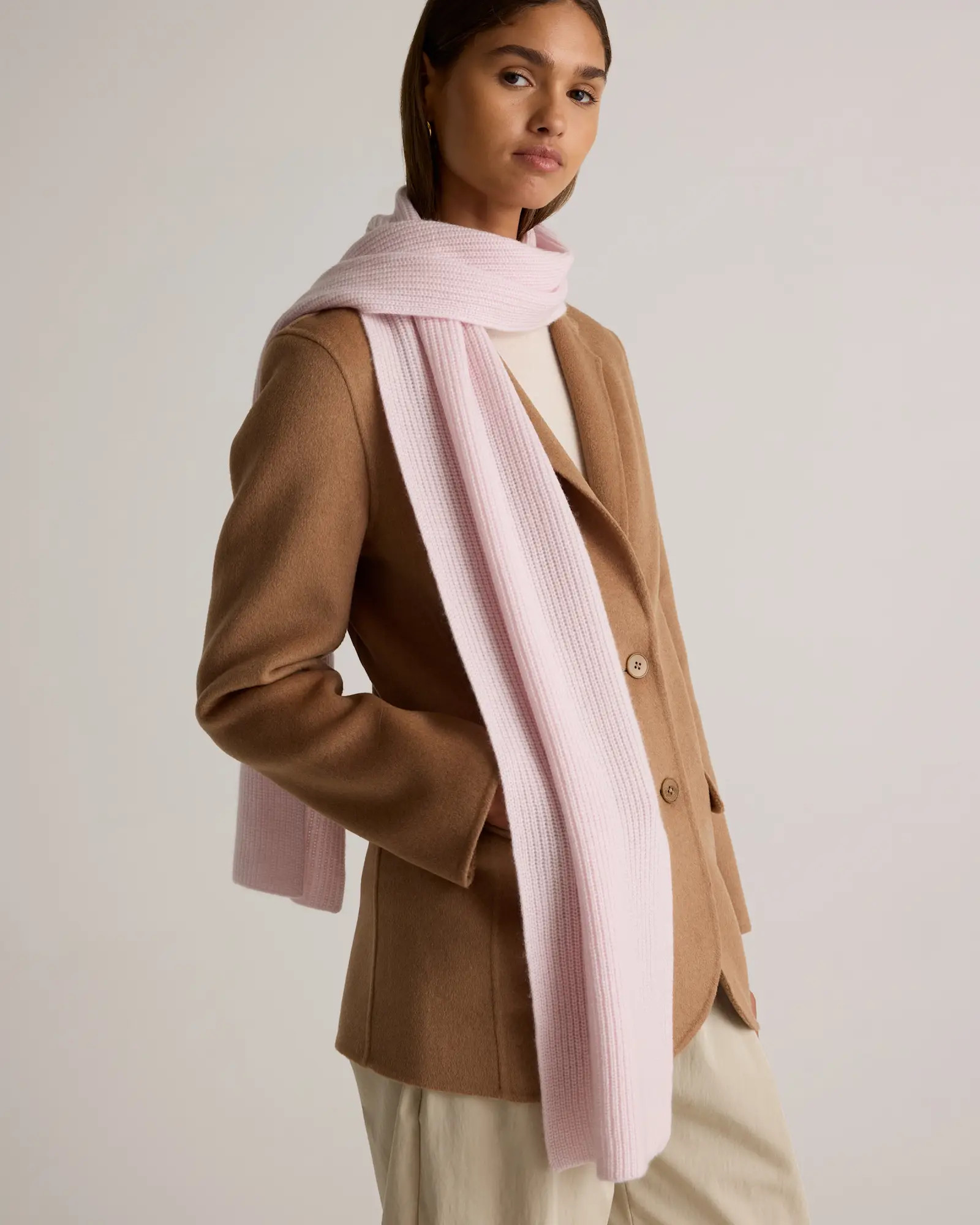 Mongolian Cashmere Ribbed Scarf | Quince