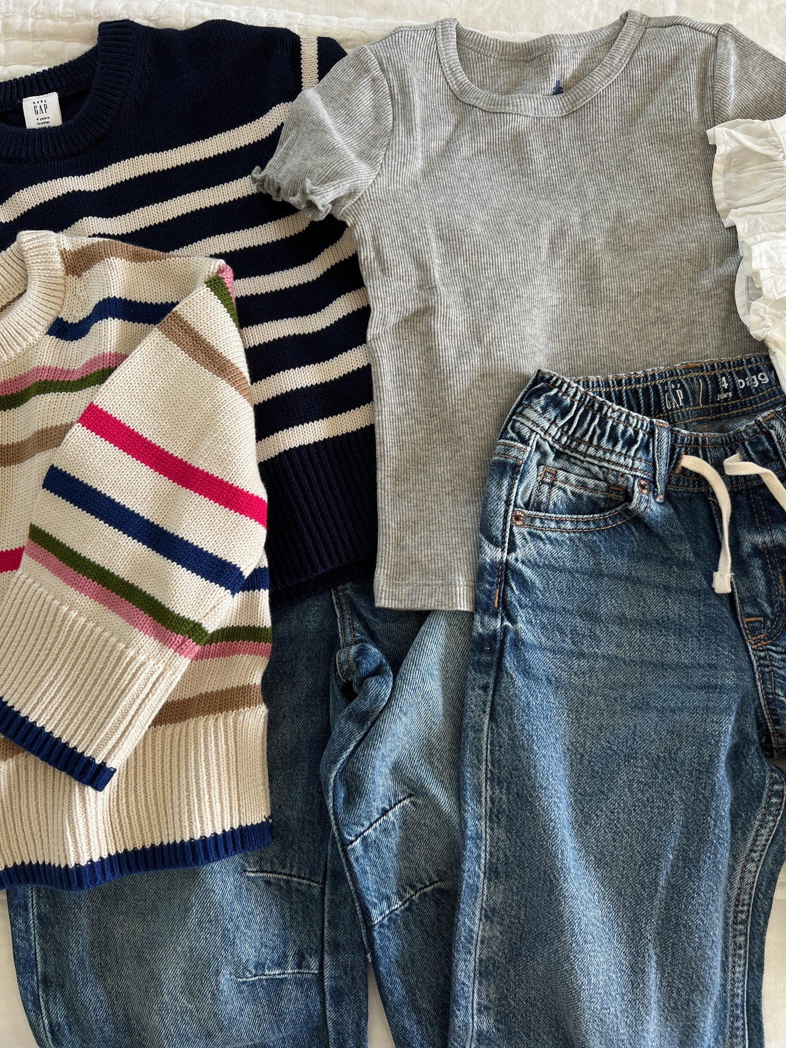Essentials for fall. Jeans, t-shirt, stripe sweater. 

#LTKSaleAlert #LTKBacktoSchool #LTKKids