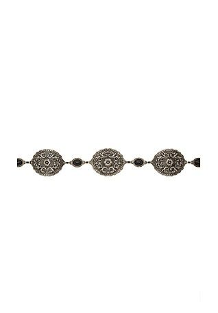 Grace Floral Chain Belt in Silver & Black | Revolve Clothing