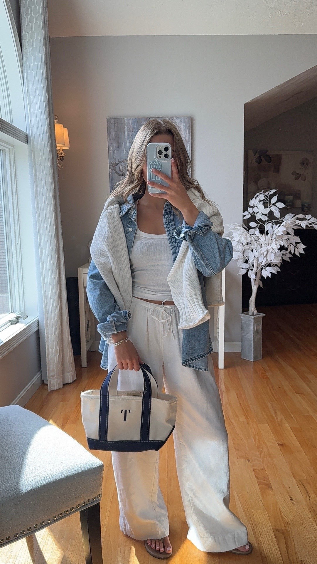 wearing a xs/ s in jean top, xxs in tank and xs short in linen pants 

#LTKSeasonal #LTKU #LTKootd