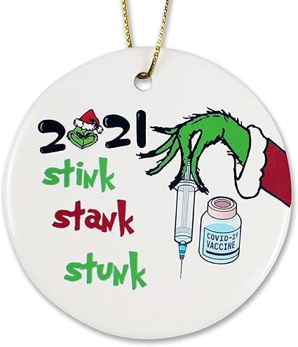 Christmas Tree Ornaments, 2021 Grinch Decorations Personalized Quarantine Merry Christmas Ornamen... | Amazon (US)