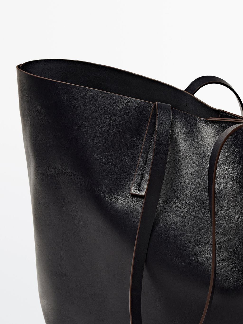 Nappa leather tote bag | Massimo Dutti US