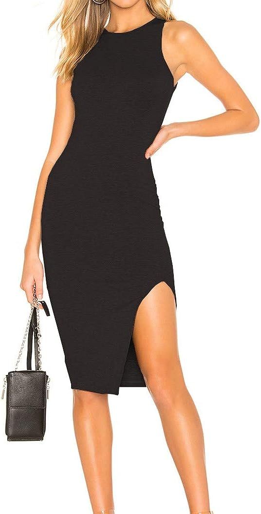 CMZ2005 Women Scoop Neck Sleeveless Dresses Causal Bodycon Tank Dress 71819 | Amazon (US)