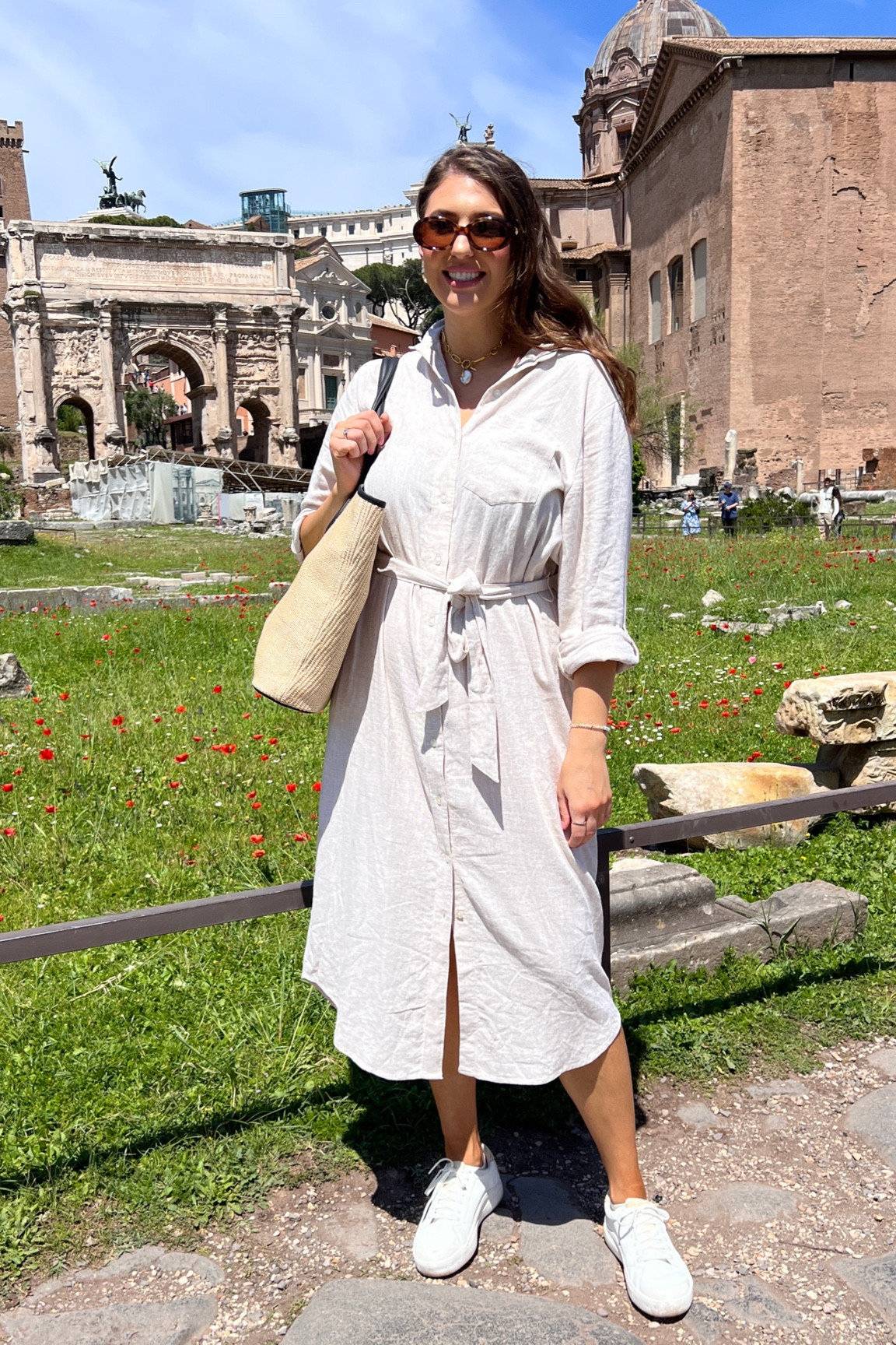 Rome outfit idea: linen blend shirt dress was comfortable to wear all day long. Can be dressed up or down 



Abercrombie dress | linen dress | shirt dress | size 10 fashion | size 10 | Tall girl outfit | tall girl fashion | midsize fashion size 10 | midsize | tall fashion | tall women | 

#LTKFindsUnder100 #LTKMidsize #LTKStyleTip