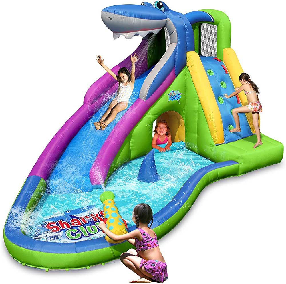 ACTION AIR Inflatable Water Slide, Shark Bounce House with Slide for Wet and Dry, Playground Sets... | Amazon (US)