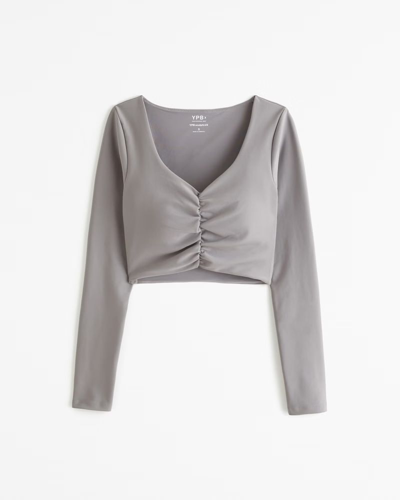 YPB sculptLUX Ruched Long-Sleeve Top | Abercrombie & Fitch (US)
