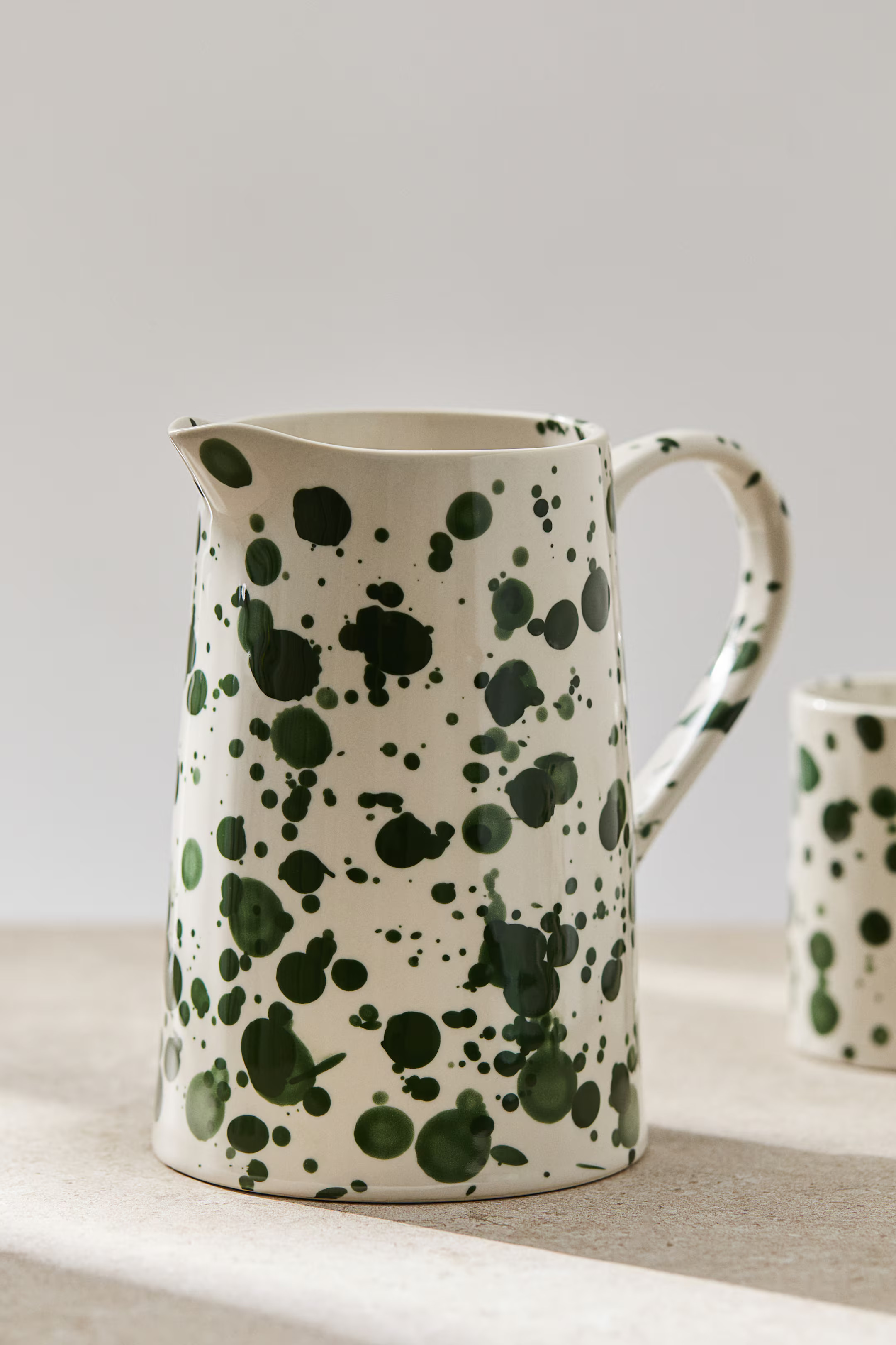 Speckled-Glaze Stoneware Pitcher - Green/speckled - Home All | H&M US | H&M (US + CA)