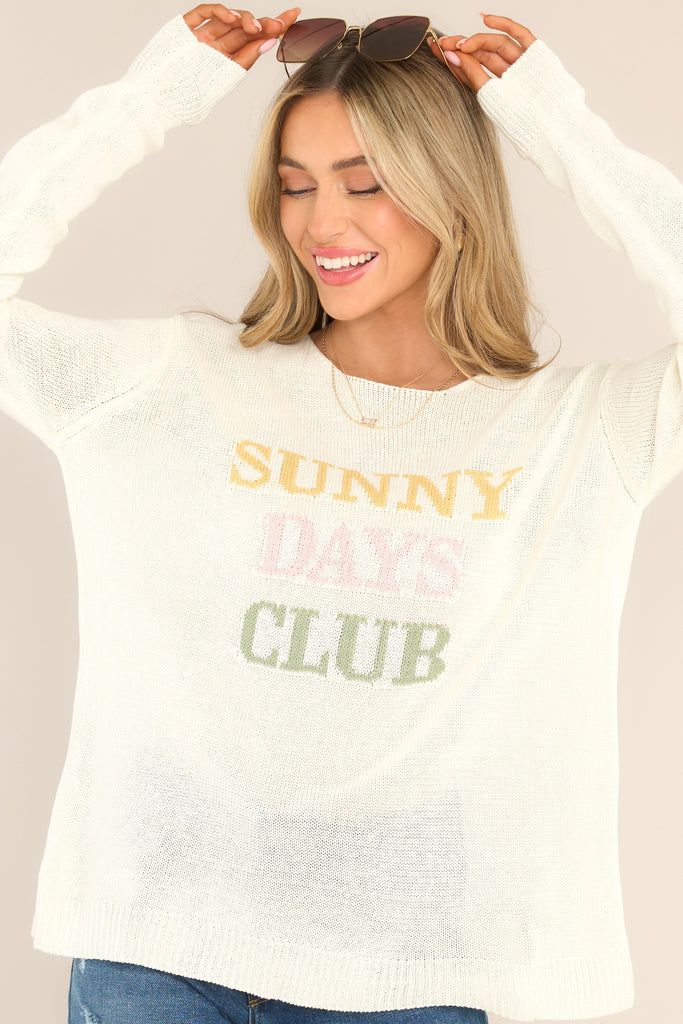 Sunny Days Club Ivory Knit Top | Red Dress 