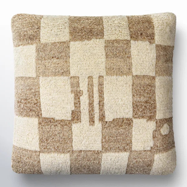 Raven Checkered Wool Throw Pillow | Joss & Main