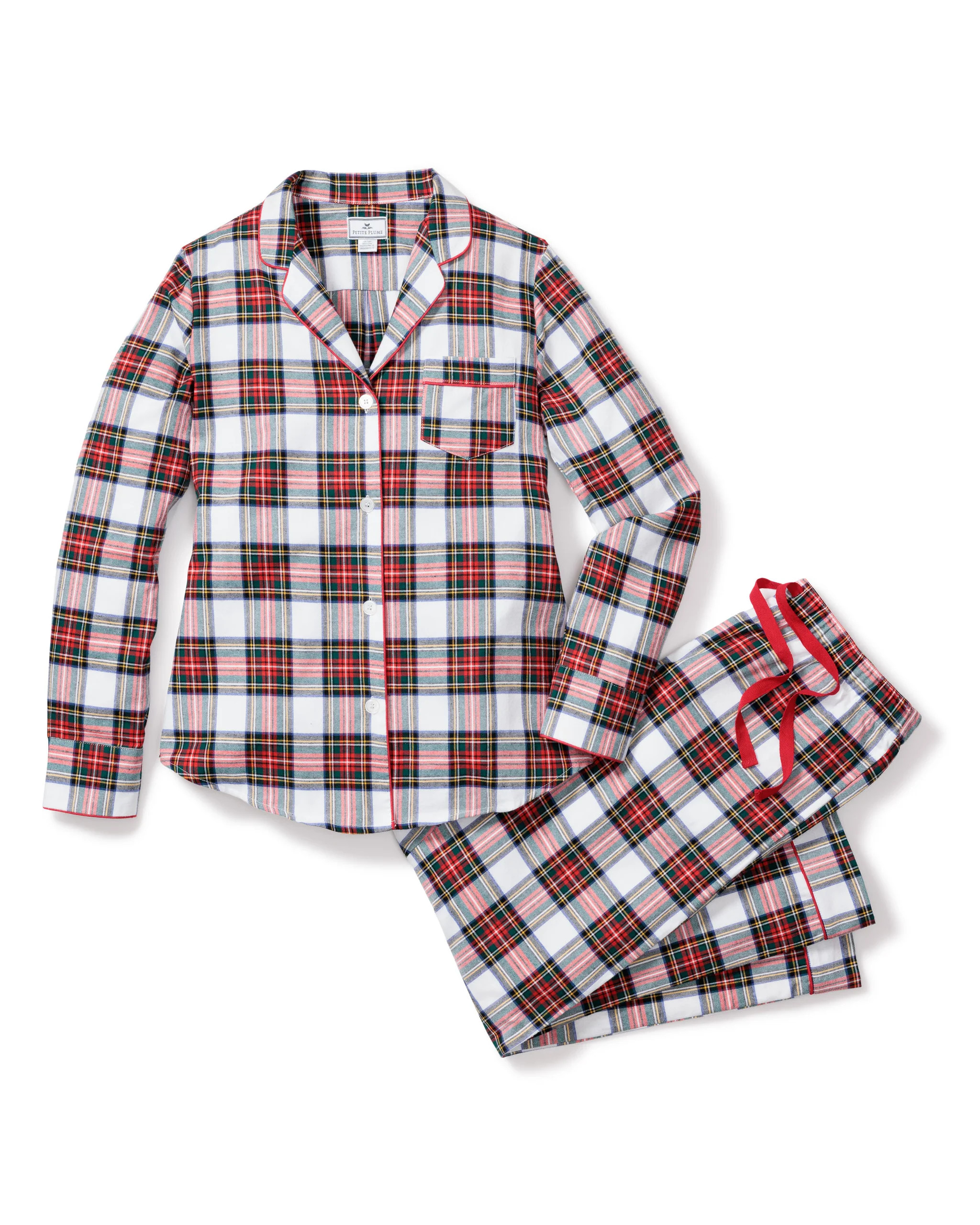Women's Brushed Cotton Pajama Set in Balmoral Tartan | Petite Plume