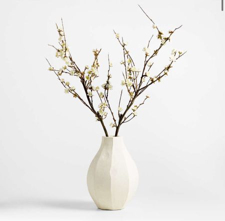 Gorgeous white vase with floral cherry blossom arrangement 

#LTKhome