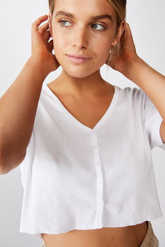 Jessie Button Through Henley Short Sleeve Top | Cotton On (ANZ)