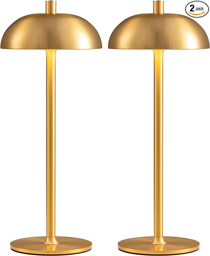 Cordless LED 12" Small Table Lamps Set of 2, Modern Portable Desk Lamp, 3 Color Dimming Rechargea... | Amazon (US)