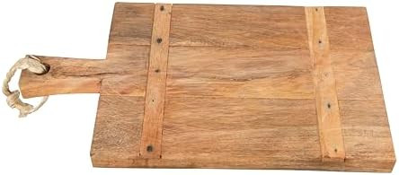 Creative Co-Op Mango Wood Cheese Board with Rope on Handle | Amazon (US)