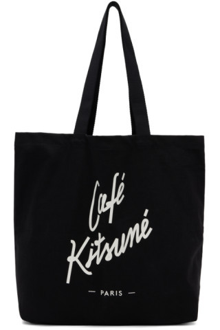 Black 'Café Kitsuné' Tote | SSENSE