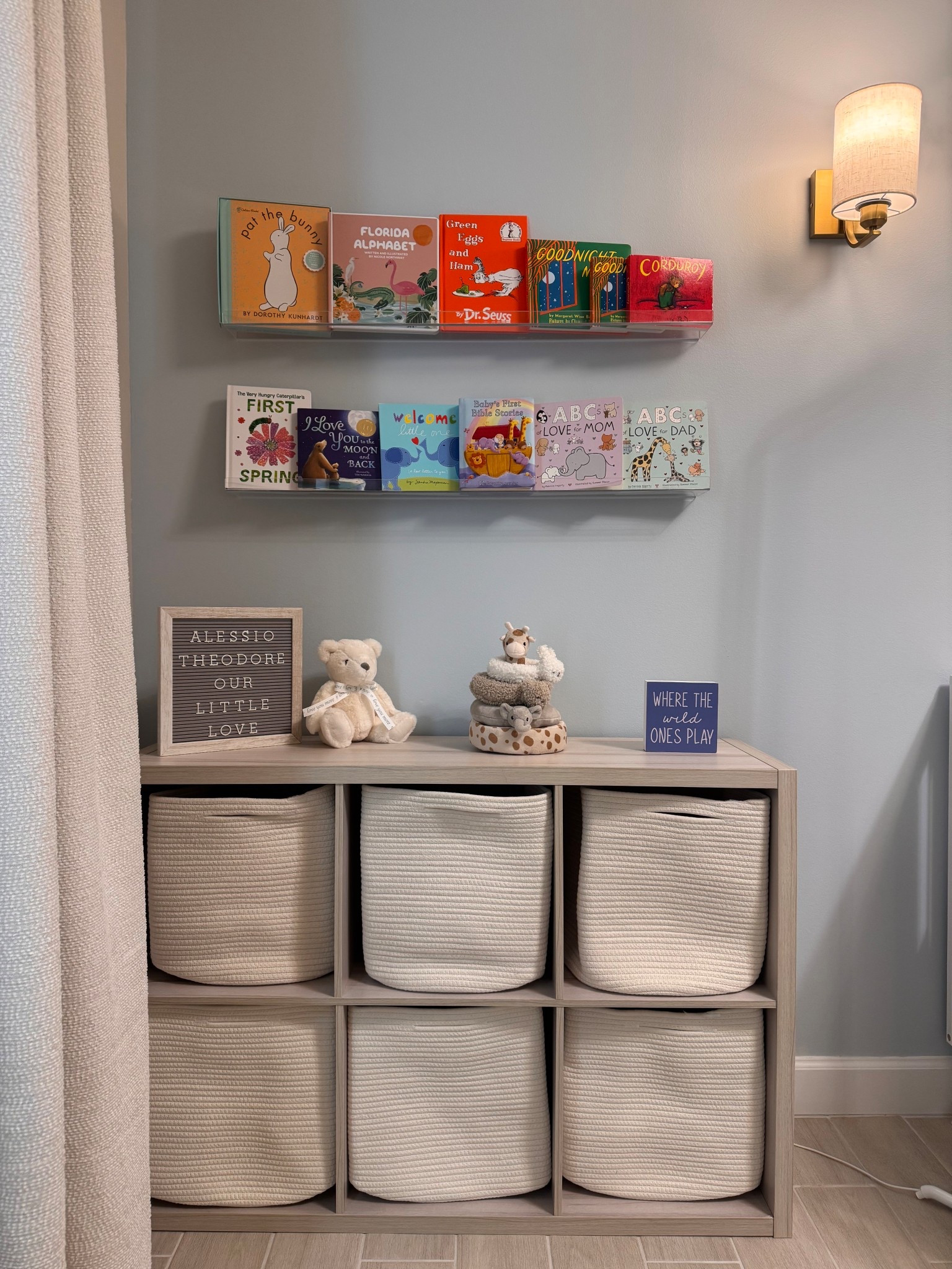 Baby Boy’s Nursery #babyroom #babybook #babybooks #bookshelves #toystorage #nursery #babyboy #nurserydecor #nurseryinspo #babytoys #teddybear #nurseryfurniture #babyroomideas #nurseryideas #nurserydesign #wirelesssconces #storagebins #organization #babyorganization 

#LTKHome #LTKBaby #LTKBump
