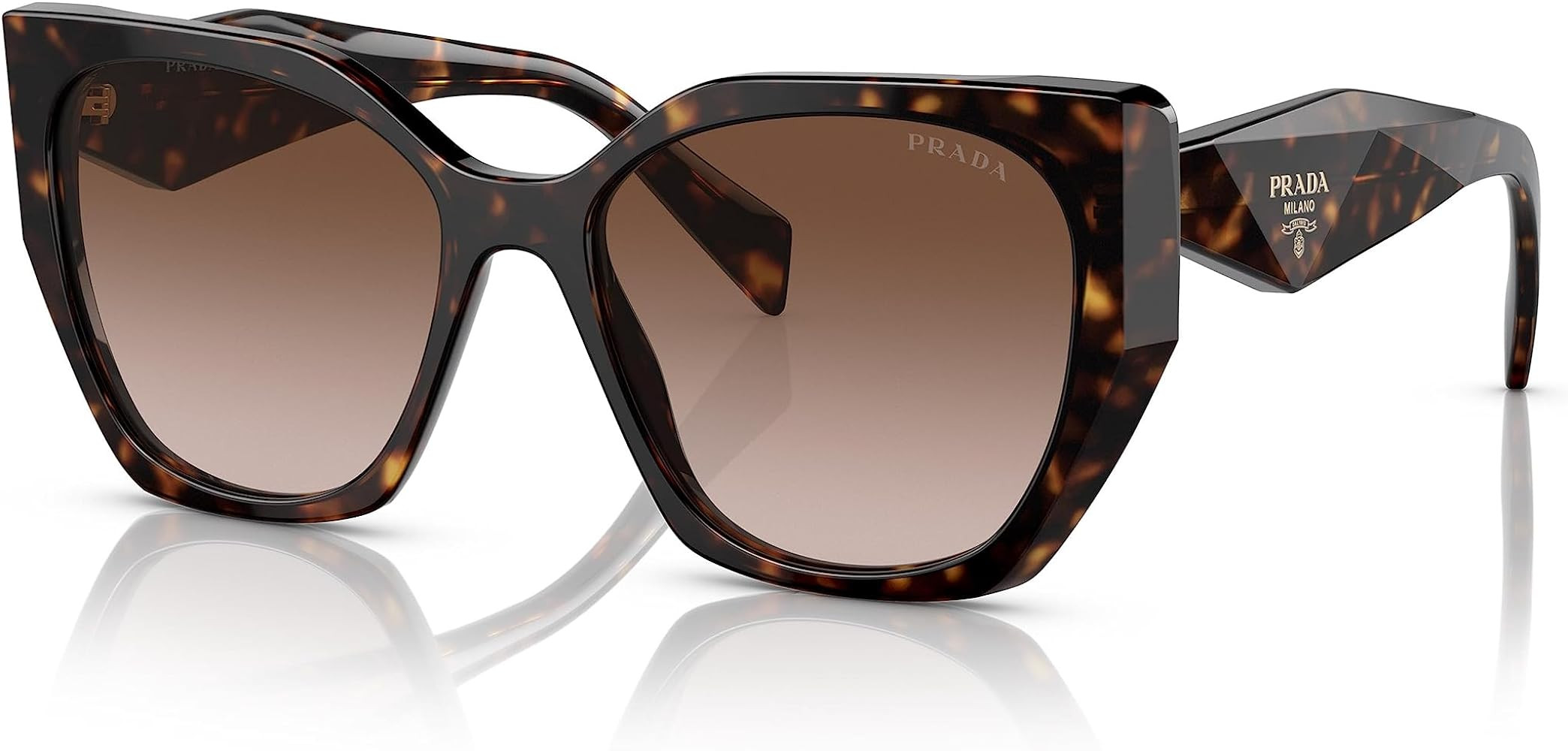 Prada PR 19ZS 2AU6S1 Tortoise Plastic Butterfly Sunglasses Brown Gradient Lens | Amazon (US)