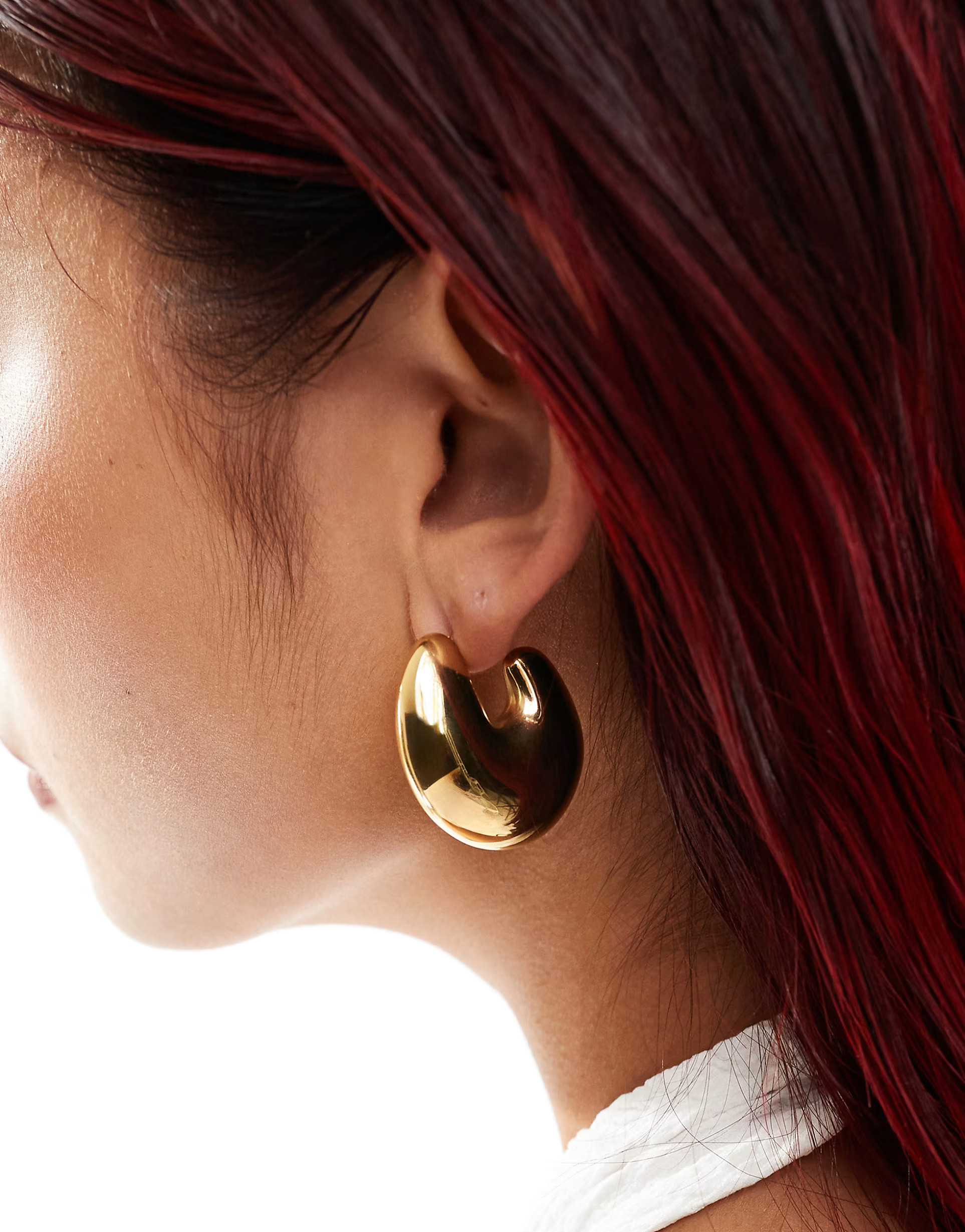 Petit Moments bean oversized hoop earrings in gold | ASOS (Global)