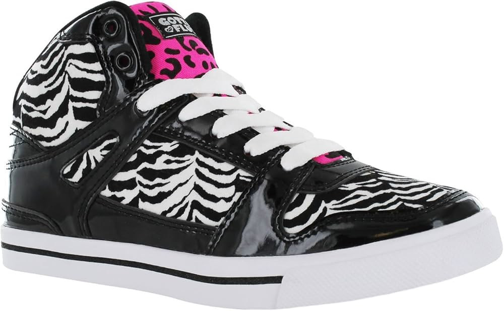 Women's VI Hip Hop High Top Zebra Print Fashion Sneakers Lace-Up Shoes for Women | Amazon (US)