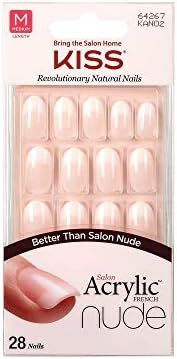 Kiss Salon Acrylic Nude French Nails, Graceful, 28 Count | Amazon (US)