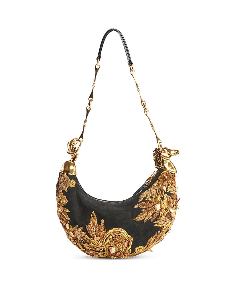 Chloe Chain Horse Embroidered Suede Shoulder Bag | Bloomingdale's (US)