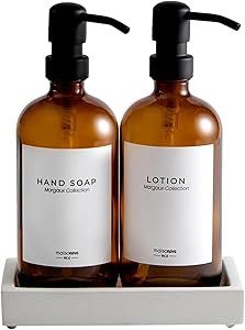 MaisoNovo Glass Soap Dispenser with Pump | Vintage Soap Dispenser Bathroom and Kitchen Soap Dispe... | Amazon (US)