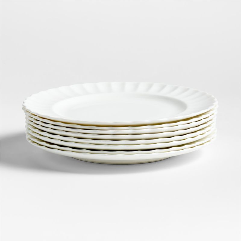 Capella White Bone China Dinner Plates, Set of 8 | Crate & Barrel | Crate & Barrel