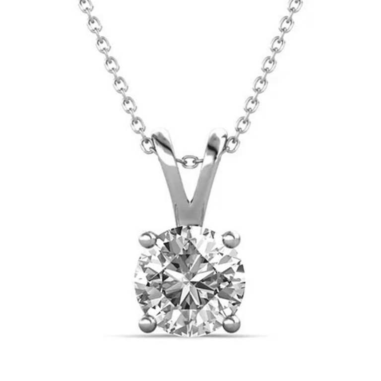 Cate & Chloe Faye 18k White Gold Plated Silver Pendant Necklace with Swarovski Crystals for Women | Walmart (US)