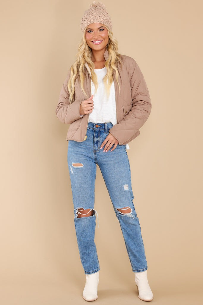 Irresistible Feeling Taupe Reversible Jacket | Red Dress 