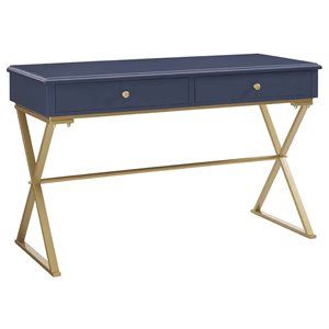 Scranton & Co Writing Desk in Blue and Gold | Homesquare