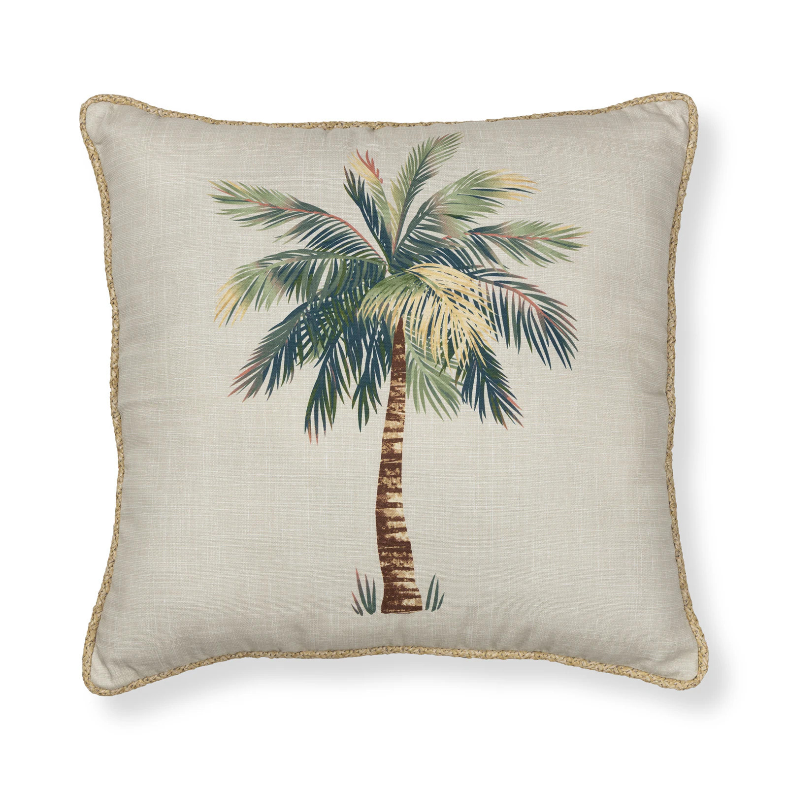allen + roth Solid Palm Tree Square Throw Pillow in White | 07705024 | Lowe's