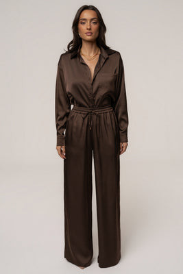 Chocolate Sunny Day Drawstring Pants | JLUXLABEL US