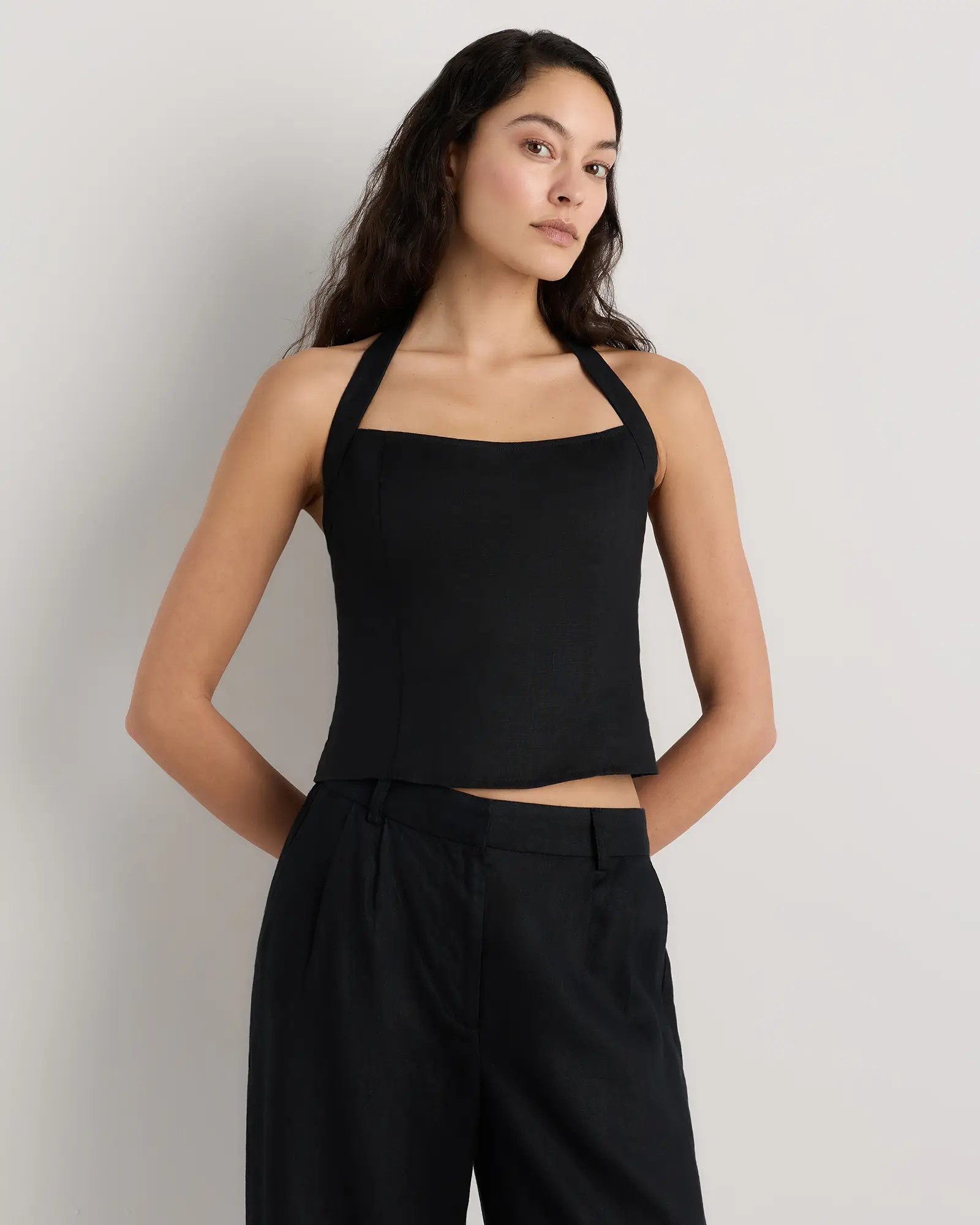 100% European Linen Halter Top | Quince