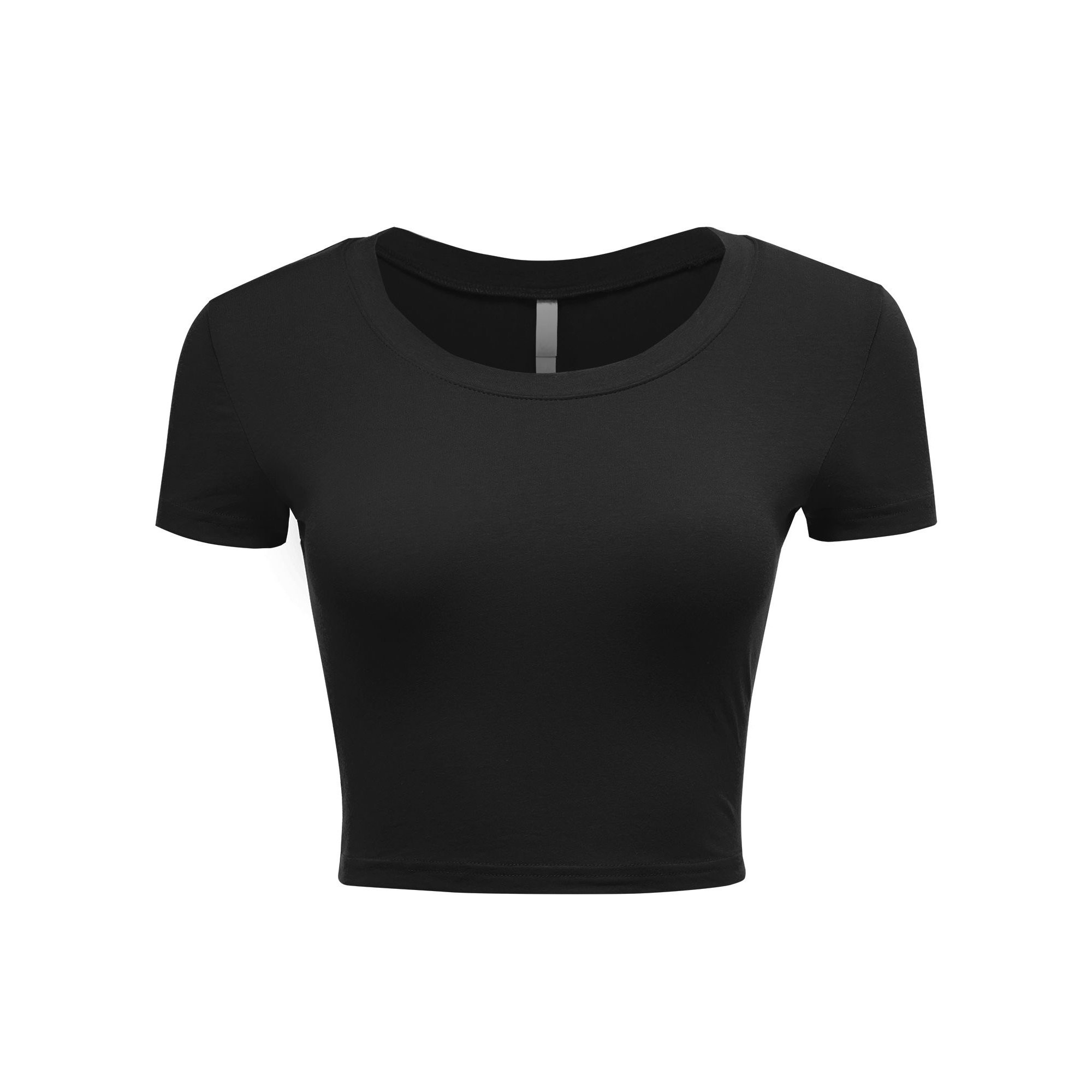 Women's Casual Slim Fit Short Sleeve Crew Neck Basic Crop Top T Shirts | Walmart (US)