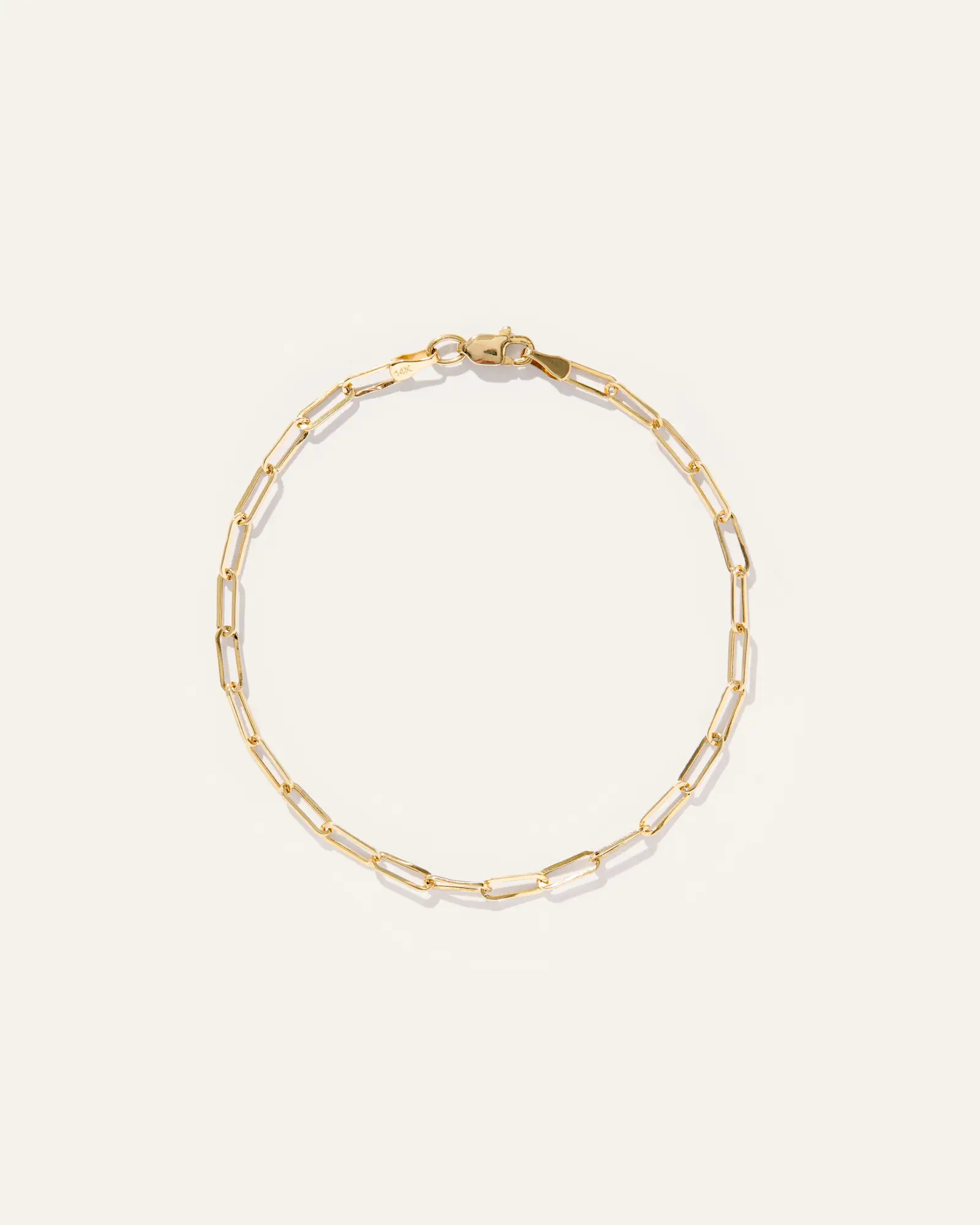 14K Gold Small Paperclip Chain Bracelet in Yellow Gold | Quince