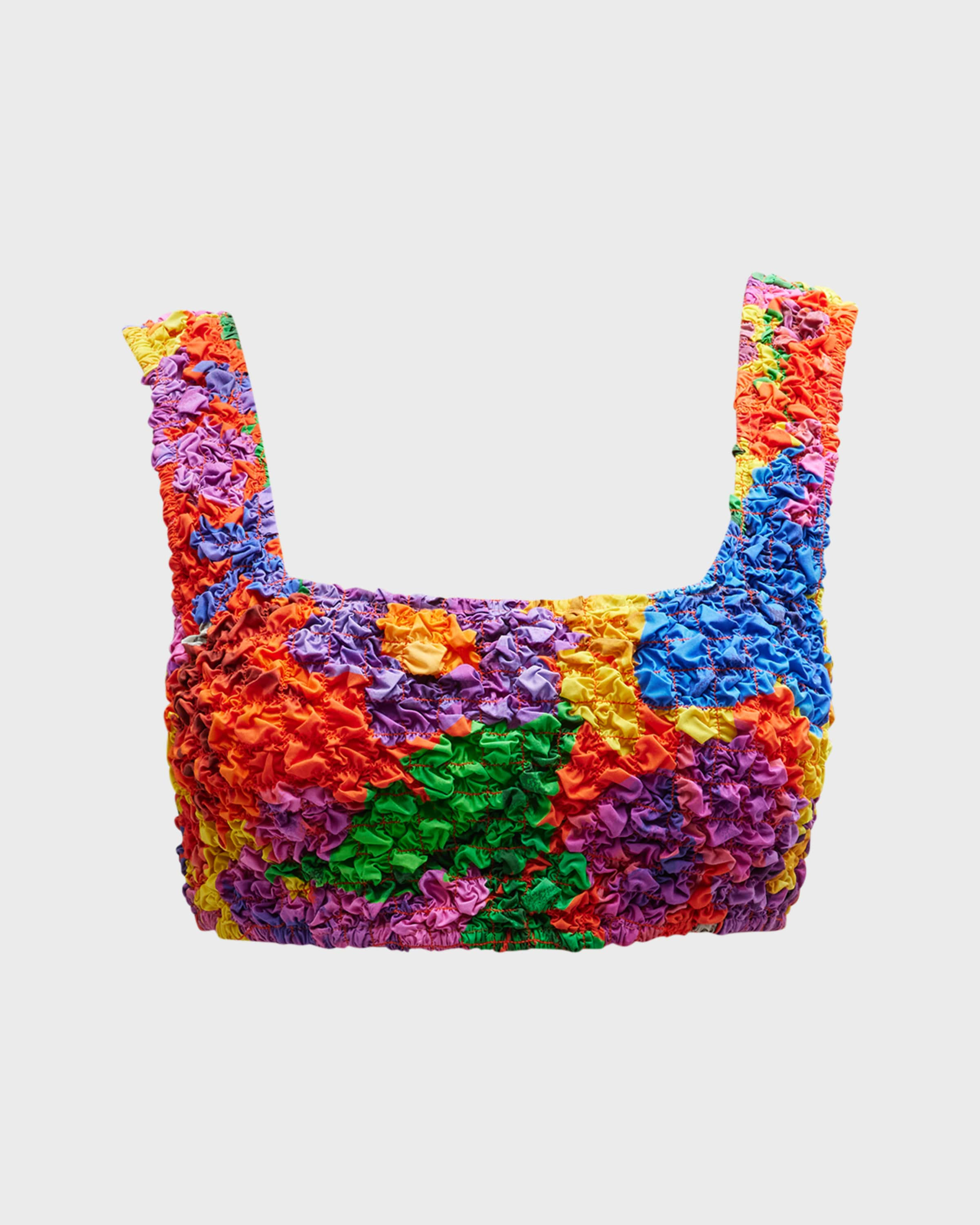 Shelly Popcorn Cropped Tank Top | Neiman Marcus