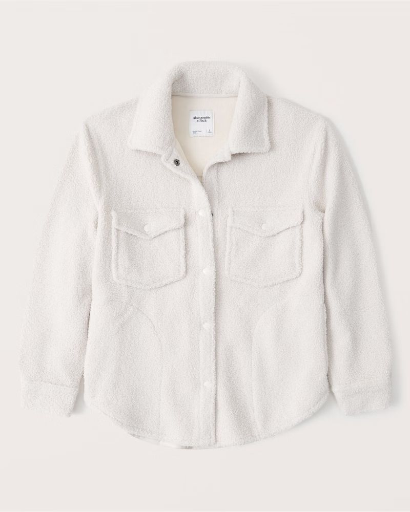 Women's Sherpa Shirt Jacket | Women's Tops | Abercrombie.com | Abercrombie & Fitch (US)