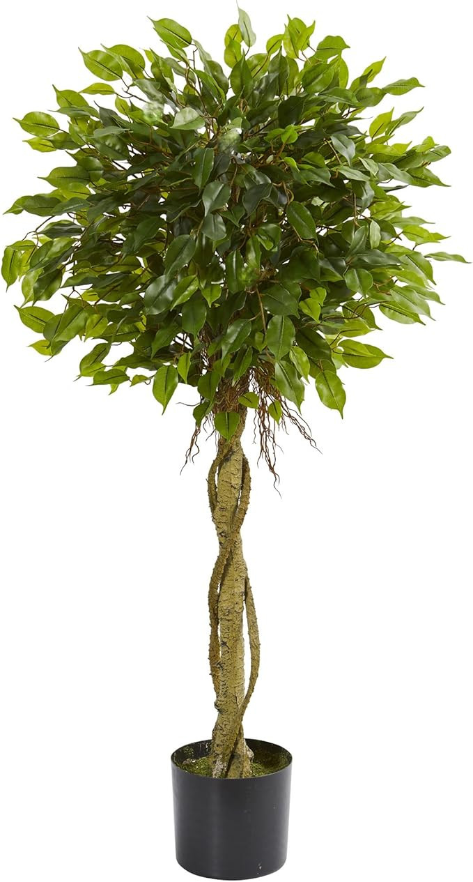 Nearly Natural 4ft. Ficus Artificial Topiary Tree, UV Resistant (Indoor/Outdoor) | Amazon (US)