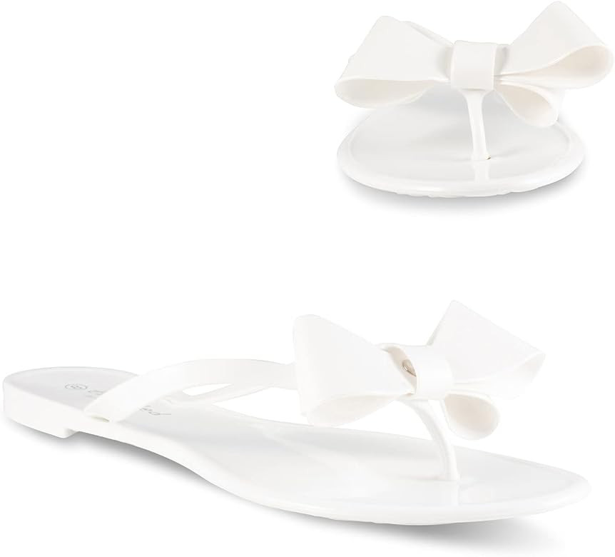 Twisted Justina Womens Sandals with Bow | Ladies Flat Heel Flip Flops | Amazon (US)