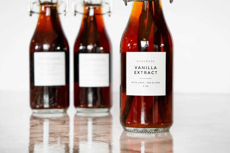 Modern Vanilla Labels • Set of 20 Front + 20 Back Personalized Stickers (40 Total) • Water an... | Etsy (US)