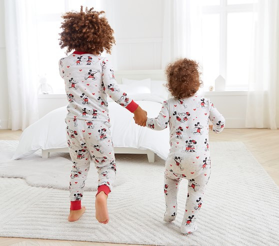 Disney Mickey Mouse Hearts Organic Family Pajama Collection | Pottery Barn Kids