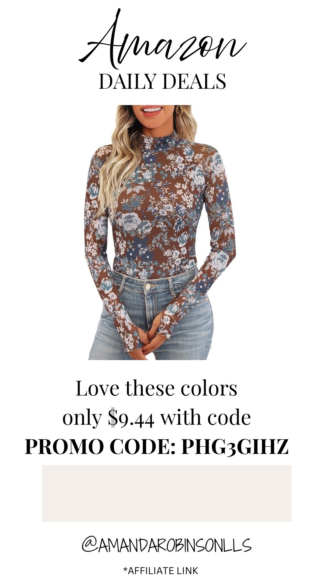 Amazon daily deals
Floral sheer shirt for under $10 ￼

#LTKSaleAlert