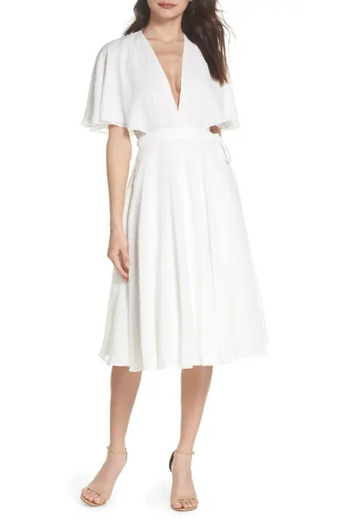 Fame and Partners Sylvan Swiss Dot Wrap Dress | Nordstrom