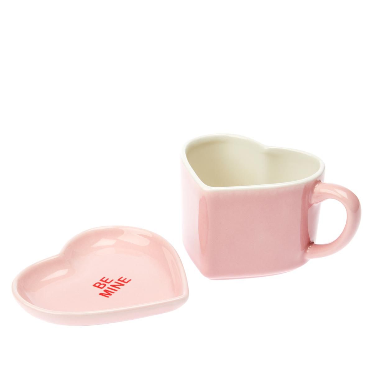 Miss Valentine 18 oz. Ceramic Heart Mug and Saucer | HSN