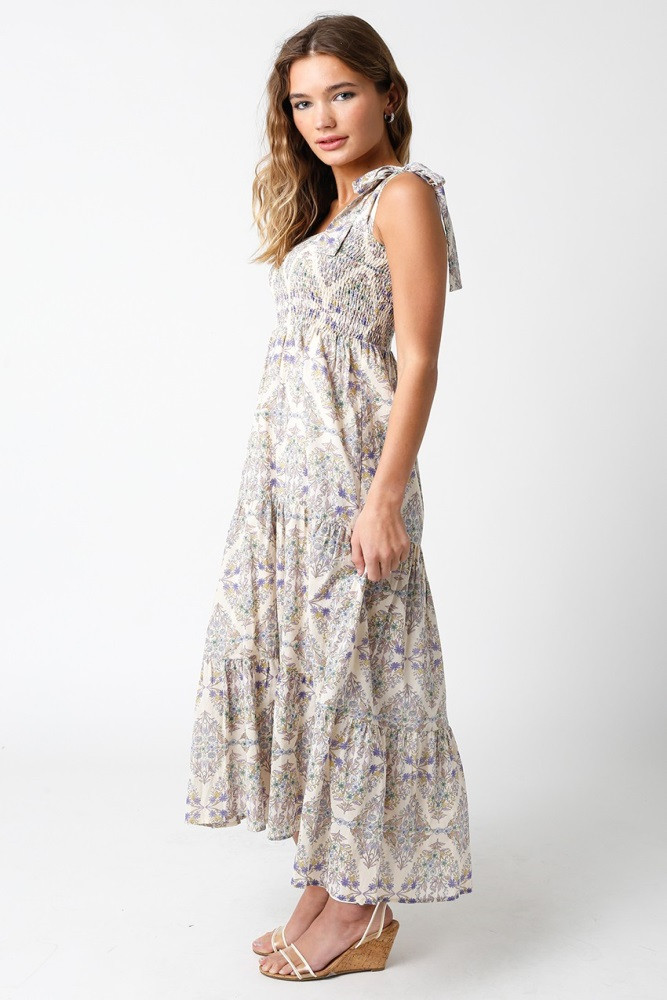 Beige Floral Square Neck Dress | PinkBlush Maternity