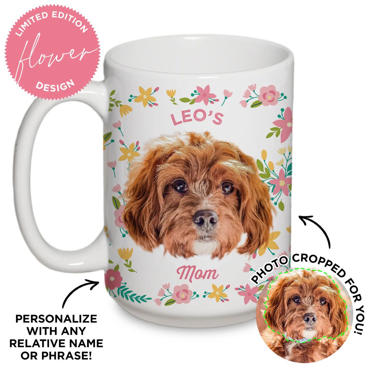 Personalized Pet Flower Mug | Type League Press