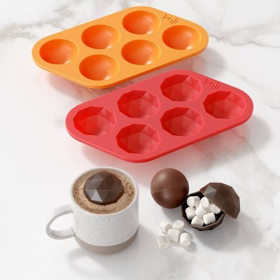 Koji set/2 Chocolate Bomb Mold: Silicone Cocoa & Hot Chocolate Bombs Molds, 12 Cavities, Dishwasher-Safe, Red/Orange | Target