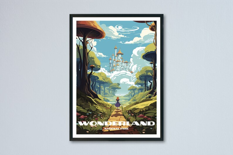 Alice in Wonderland Minimalist National Park Poster Digital Download Home Decor Wonderland Print ... | Etsy (US)